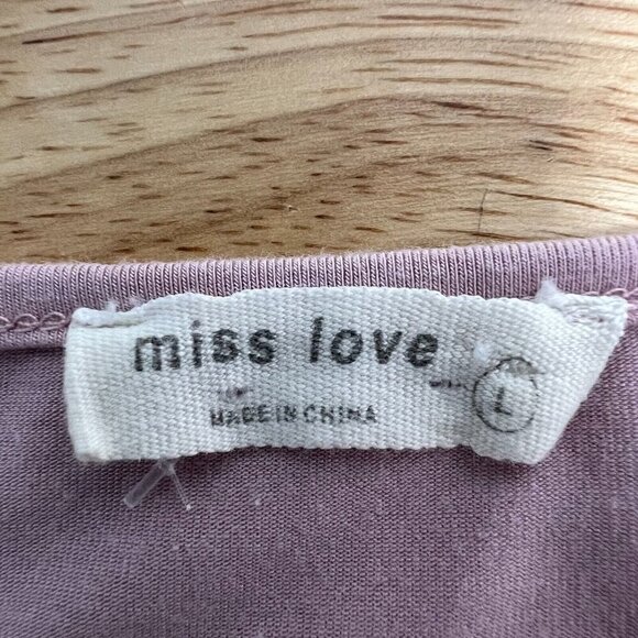 Miss Love Womens Rose Long Sleeve V-Neck Pullover Blouse Top Size Large - Picture 7 of 8